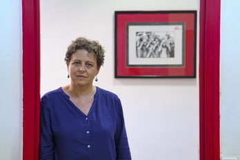 Paula Gil, presidenta de Médicos Sin Fronteras (MSF) en el Estado español, en la sede de la organización en Bilbo.
