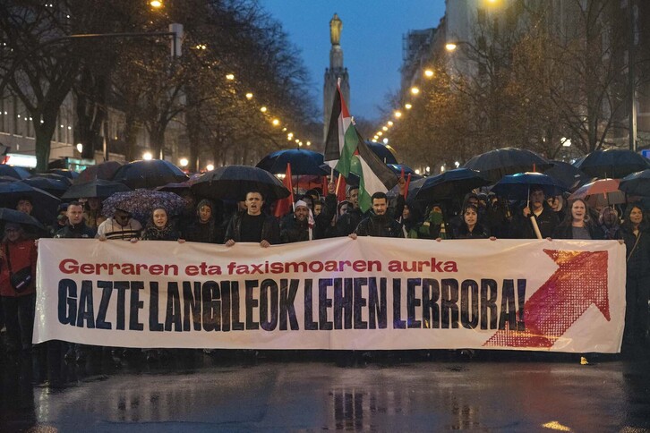 La manifestación de este sábado de GKS en Bilbo.