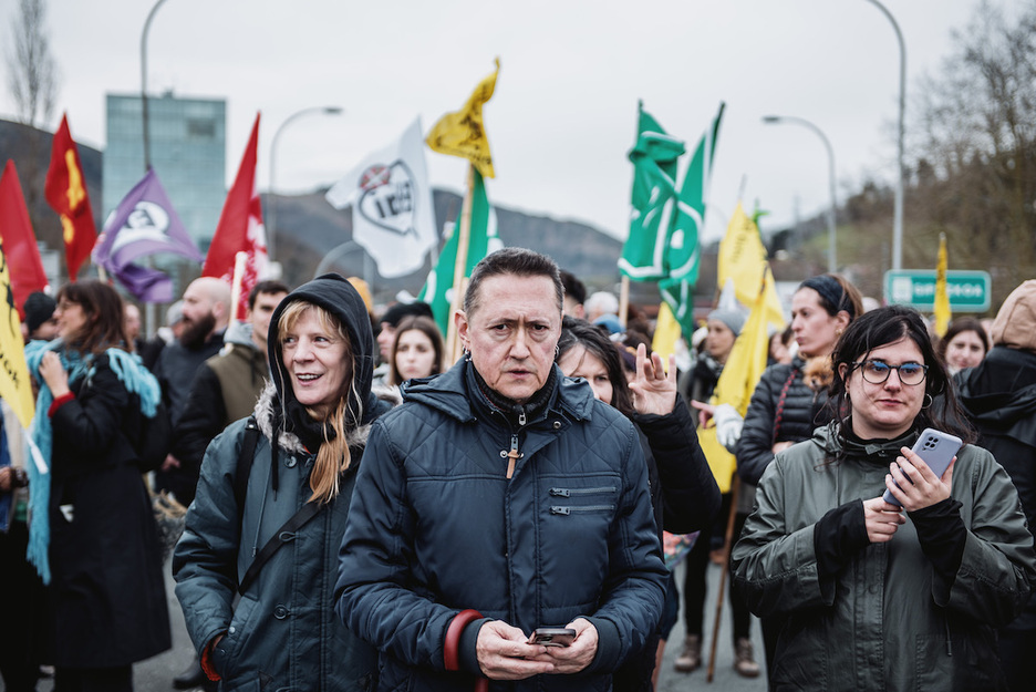 Fermin Muguruza, manifestazioan. Fermin Muguruza, manifestazioan.