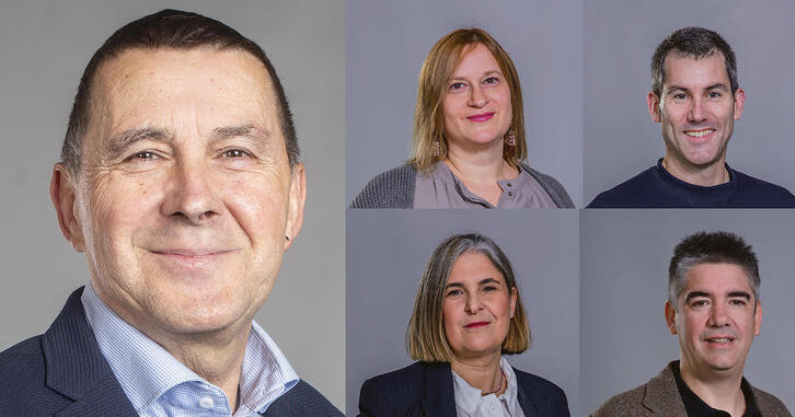 Otegi, Jacinto, Rodríguez, Kortajarena y Elejabarrieta, en las cinco secretarías.