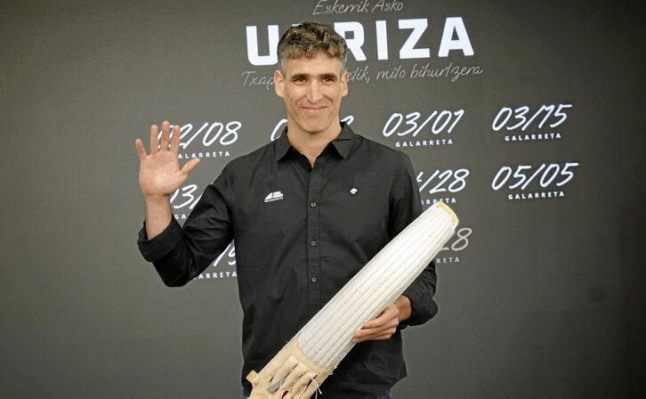 Javi Urriza bere ibilbidearekin pozik agertu zen agur-agerraldian.