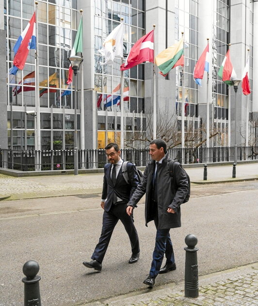 El lehendakari Imanol Pradales, ayer en Bruselas.