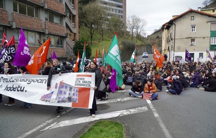Atzo Eibarren haurreskoletako langileek egindako manifestazioa.