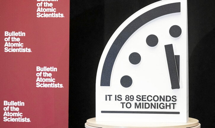 Presentación del estado actual del «Reloj del Juicio Final», el martes en Washington.