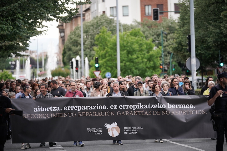 Imagen de archivo de una manifestación de la Red de Torturados de Nafarroa.