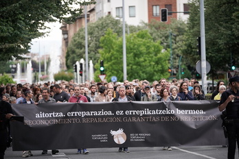 Imagen de archivo de una manifestación de la Red de Torturados de Nafarroa.