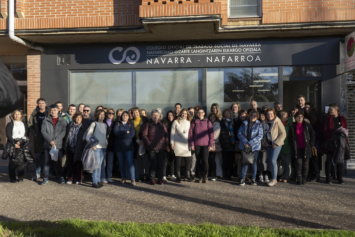 Trabajadoras sociales de Iruñea que denunciaron presiones, amenazas y agresiones.