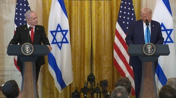 Donald Trump eta Netanyahu, bart Etxe Zurian.