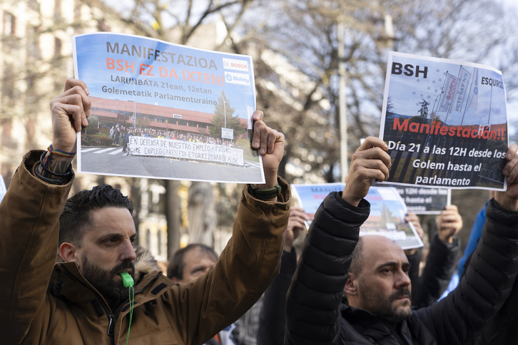 Protesta de los trabajadores de BSH Eskirotz.