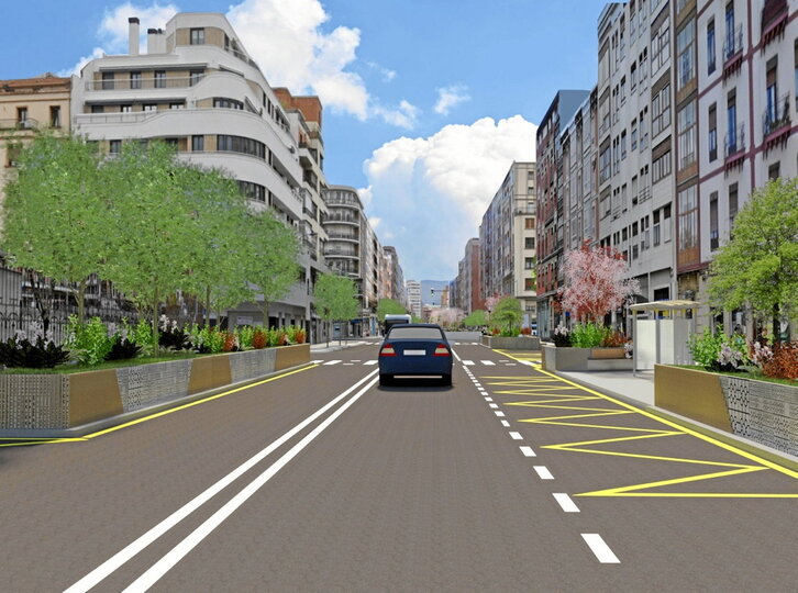 El proyecto de renovación contempla la eliminación de dos carriles y los aparcamientos.