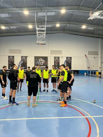 Los jugadores del Bidasoa, preparando el envite europeo.