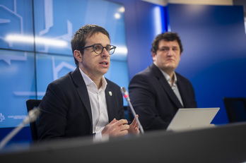 Pello Otxandiano y Ander Goikoetxea han presentado la propuesta de EH Bildu.