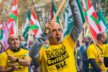 Trabajadores de Vulcanizados Zuloaga, en una de sus movilizaciones.