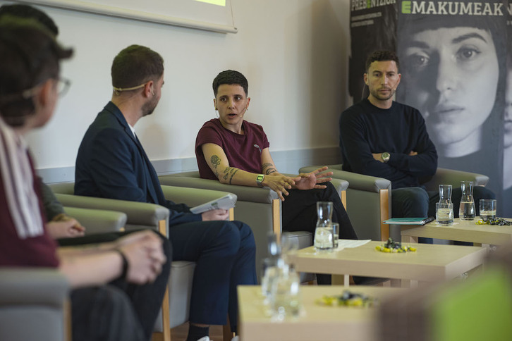 Alba Caín y Óscar de Marcos, en la charla de este miércoles.