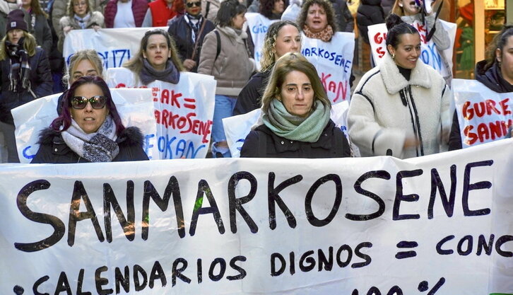 Sanmarkoseneko langileek manifestazioa egin zuten Errenterian, abenduaren 30ean.