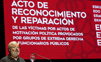 Alberto Goñi ha intervenido en nombre de las víctimas reconocidas oficialmente.