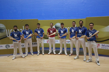 V. Urrezko Pala Pro Txapelketan parte hartuko duten zortzi palistak, astelehen honetan Mungian.