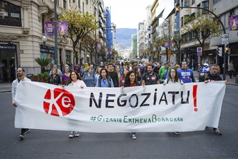 2023ko amaieran hitzarmen berri baten alde egin zuten manifestazioa.