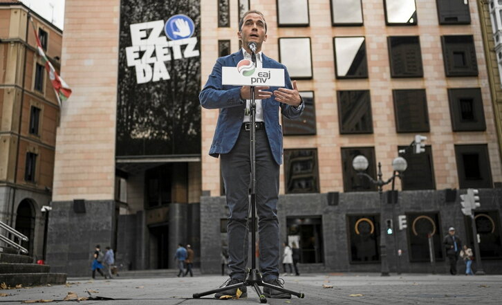 Iñigo Ansola, ahora presidente del BBB, en una comparecencia ante Sabin Etxea.