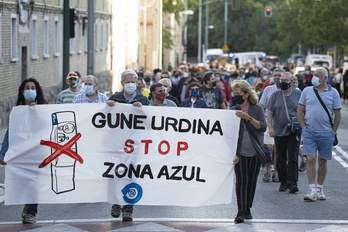 Protesta contra la implantación de la OTA en la Txantrea en 2021.