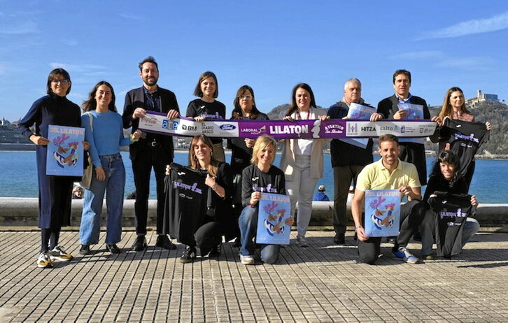 Lilatoiaren 35. ekitaldiaren aurkezpen argazkia, atzo, Donostian.