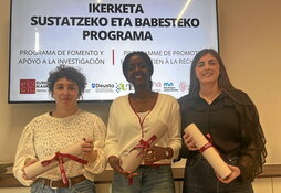 Amaia Rodriguez Aguirre, Mihiret Elisa Zarate Beitia eta Elene Igoa Iraola.