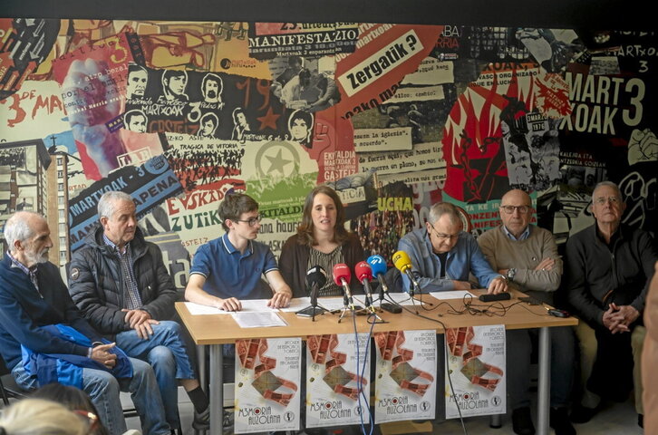 Rueda de prensa de Martxoak 3 en Gasteiz.