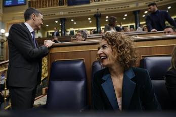 Sánchez y Montero, en el Pleno de este miércoles.