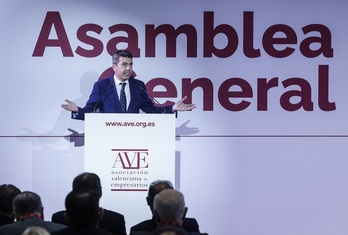 Mazón ha asistido este miércoles a la asamblea general de la Asociación Valenciana de Empresarios (AVE).
