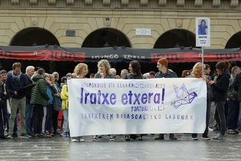 Iratxe Sorzabalen Bidasoaldeko Lagunak taldeak deitutako elkarretaratzea Irunen.