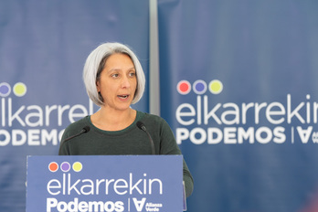 La juntera vizcaina Eneritz de Madariaga expuso la posición de Elkarrekin Podemos.