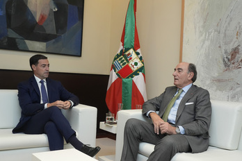 Ignacio Sánchez Galán departiendo con el Lehendakari Imanol Pradales.
