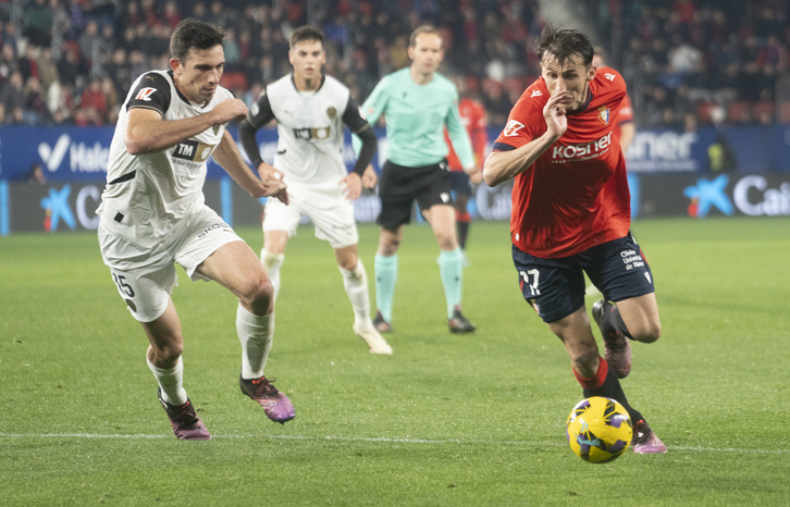 Ante Budimir, en el encuentro contra el Valencia.