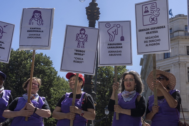 Imagen de archivo de una protesta de empleadas del hogar.