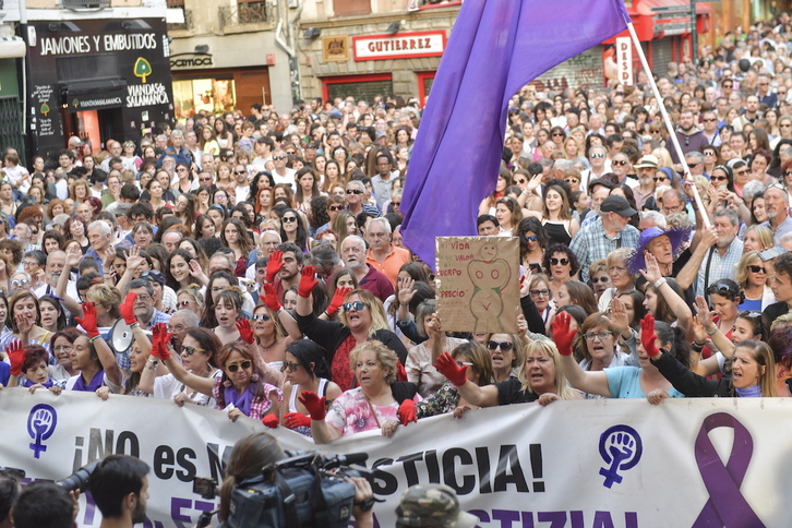 Imagen de archivo de una protesta en Iruñea por la violacion de ‘La Manada’.