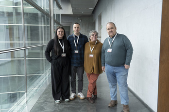 Argain, Urbaien, Gómez y Villanueva, antes de la comparecencia.