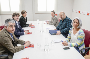 Delegaciones del PSE y Podemos Euskadi se han reunido en Bilbo.