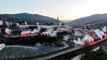 Protesta en Laudio, el pasado enero, ante la situación de Guardian.