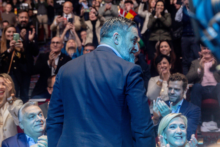 Santiago Abascal, líder de Vox, en la reciente cumbre de ultraderecha europea en Madrid.