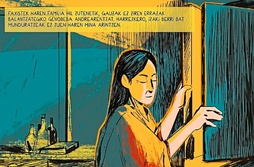 ‘MO’ nobela grafikoaren pasarte bat. 