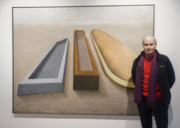 Mikel Lertxundi, Durangon ikusgai duen lan baten aurrean. 