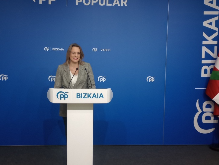 La presidenta del PP de Bizkaia, Raquel González, presentó sus enmiendas fiscales.