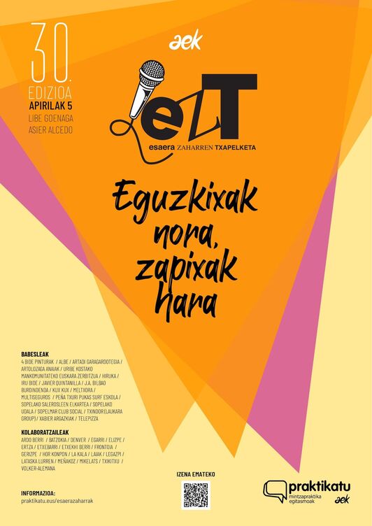 Esaera Zaharren Txapelketaren 30. edizioko kartela.