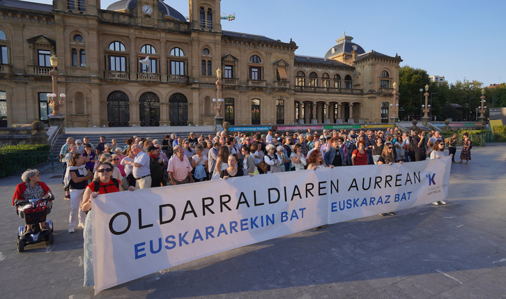 Imagen de archivo de una protesta contra una sentencia judicial contra el euskara.