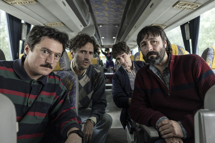 Quim Gutierrez, Juan Diego Botto, Iñaki Ardanaz eta Mikel Losada ‘Los aitas’ filmean.