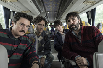 Quim Gutierrez, Juan Diego Botto, Iñaki Ardanaz eta Mikel Losada 'Los aitas' filmeN