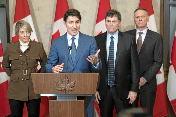 Comparecencia el pasado 4 de marzo del ex primer ministro Justin Trudeau para valorar los aranceles impuestos por la Administración Trump.