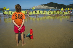 Ongi Etorri Errefuxituak plataformak Plentzian egindako mobilizazio bat, artxiboko irudian.