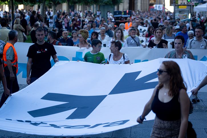 Iruñean egindako manifestazio batean hartutako irudia.