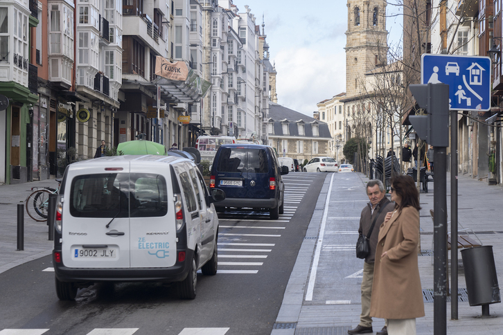 Imagen de la calle Portal del Rey, que quedará dentro de la ZBE.